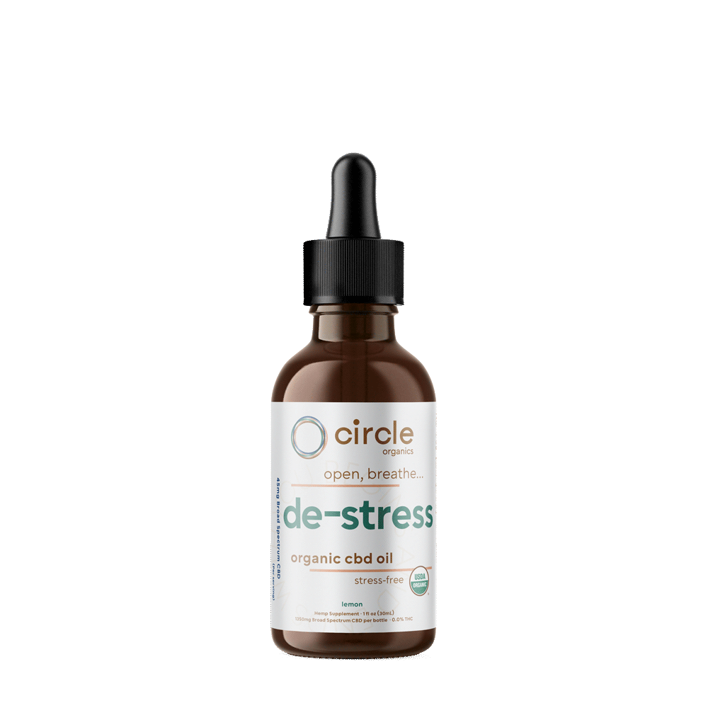Circle Organic 50mg CBD De-Stress Tincture Lemon 1oz