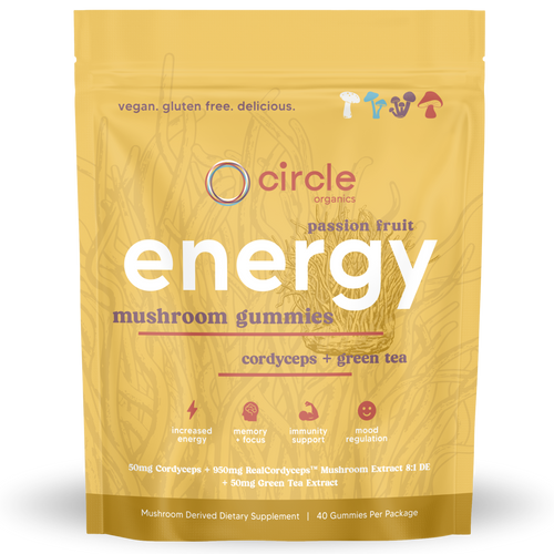 Circle Energy mushroom gummies pouch