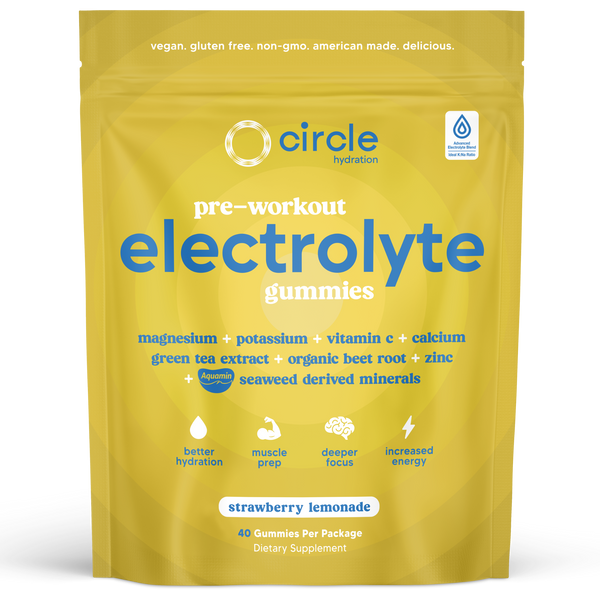Circle Organics Pre-Workout electrolyte gummies pouch